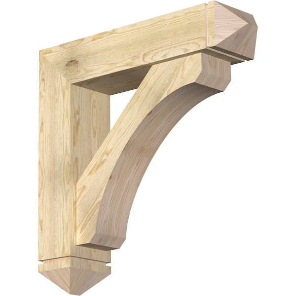 Ekena Millwork Legacy Arts and Crafts Rough Sawn Bracket w/ Offset Brace, Douglas Fir, 8"W x 34"D x 34"H BKT0806X34X34LEC03RDF - main